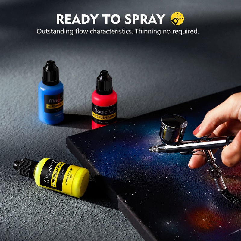 ماجيك فلاي مجموعة طلاء ماجيك فلاي للرش بالبخاخ، 16 لونًا من طلاء الأكريليك للرش بالبخاخ (30 مل/1 أونصة)، جاهزة للرش، ألوان معتمة ونيون، أساس مائي، مجموعة طلاء ممتازة للرش بالبخاخ للمبتدئين والهواة والفنانين - Image 4